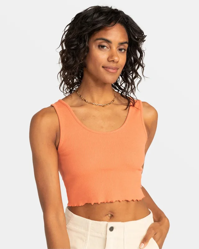 Keep It Wavy Ribbed Tank Top flirty tank top