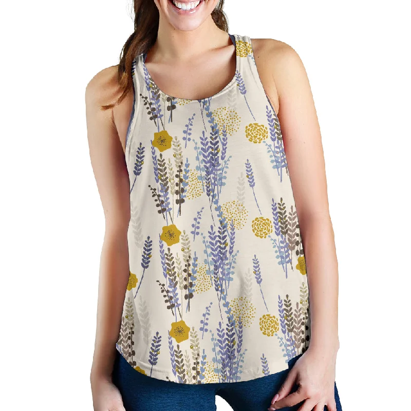 Lavender modern pattern blackground Women Racerback Tank Top sexy tank top