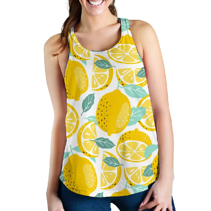 lemon design pattern Women Racerback Tank Top essential tank top