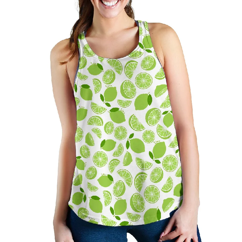 Lime design pattern Women Racerback Tank Top slim fit tank