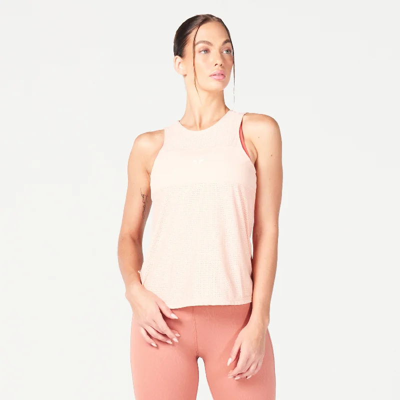 Mesh Reversible Tank - Pink Rose cropped tank top