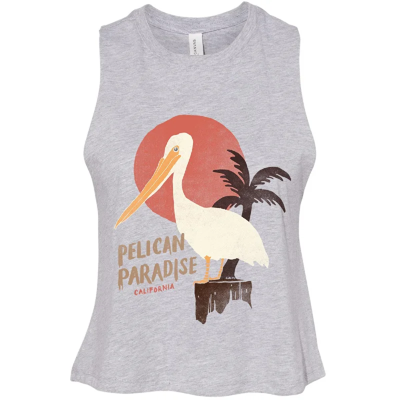 Pelican Paradise Athletic Grey Cropped Tank gym tank top