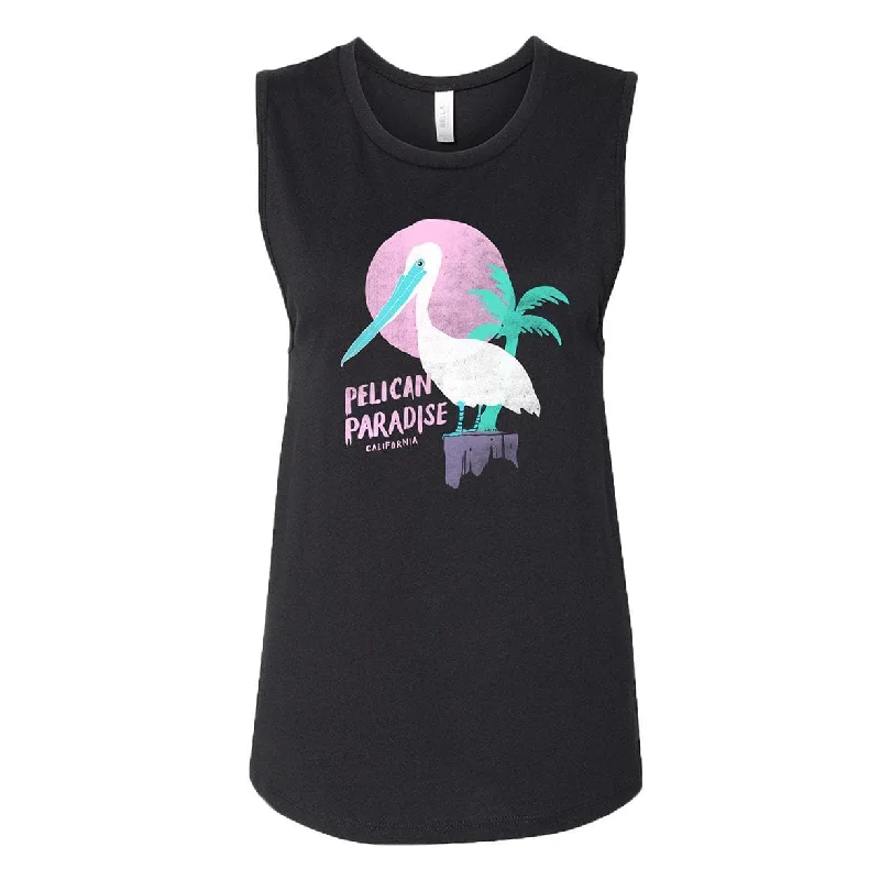 Pelican Paradise Black Muscle Tank relaxed fit tank