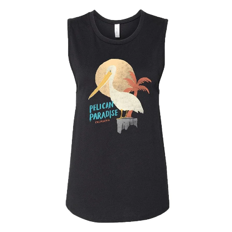 Pelican Paradise Black Muscle Tank seamless tank top