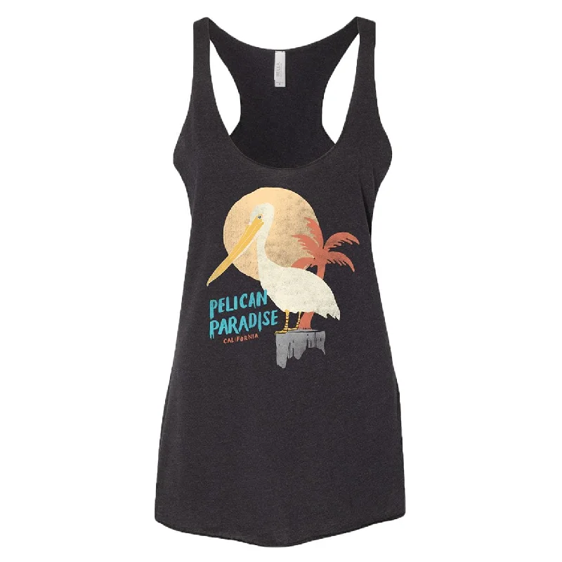 Pelican Paradise Black Racerback Tank bright tank top