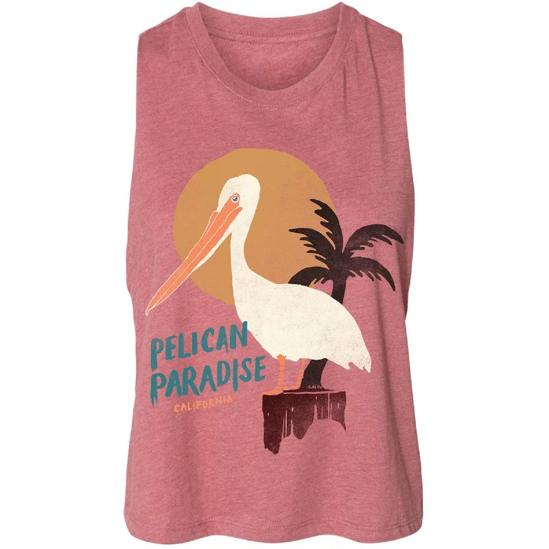 Pelican Paradise Heather Mauve Cropped Tank fashionable tank top