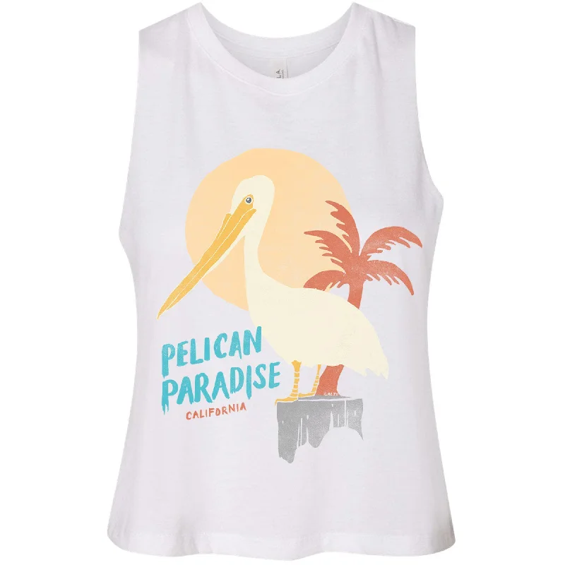 Pelican Paradise White Cropped Tank bold tank top