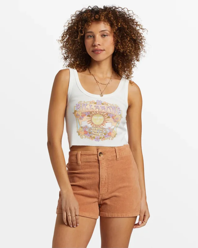 Ray Of Sunshine Cropped Tank Top lace back tank