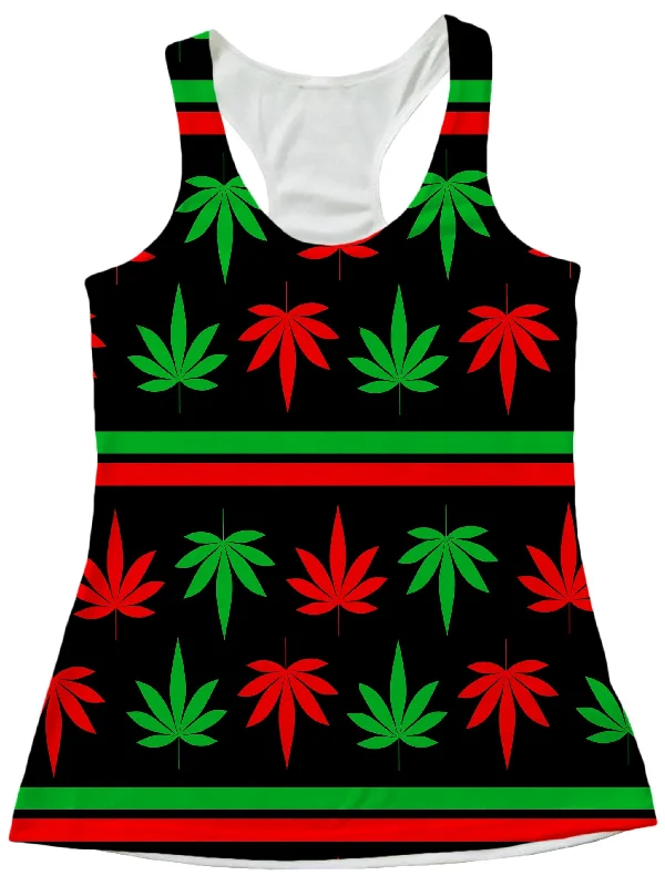 Red And Green Festive Bud Women's Tank v-neck tank top