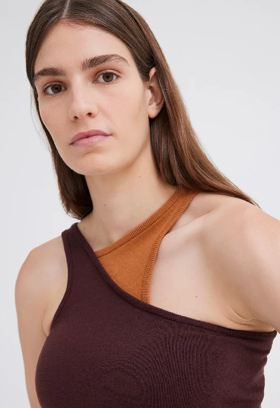NAGNATA Retro Tank - Bronze/ Merlot sage tank top