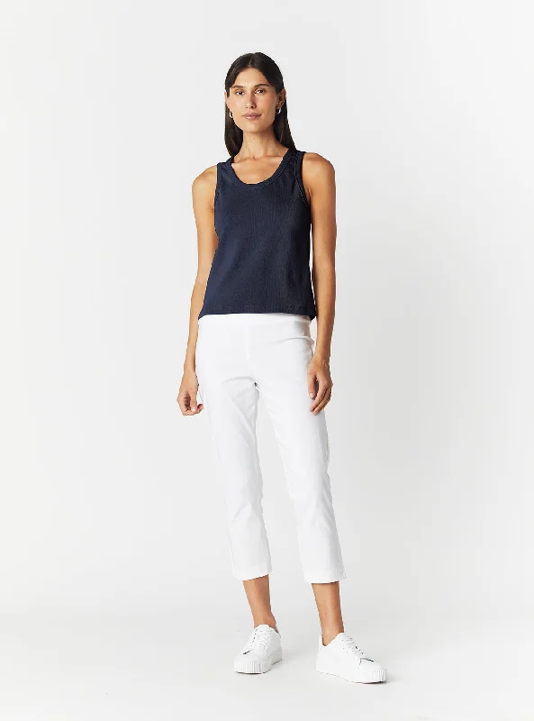 RIB KNIT TANK beige tank top
