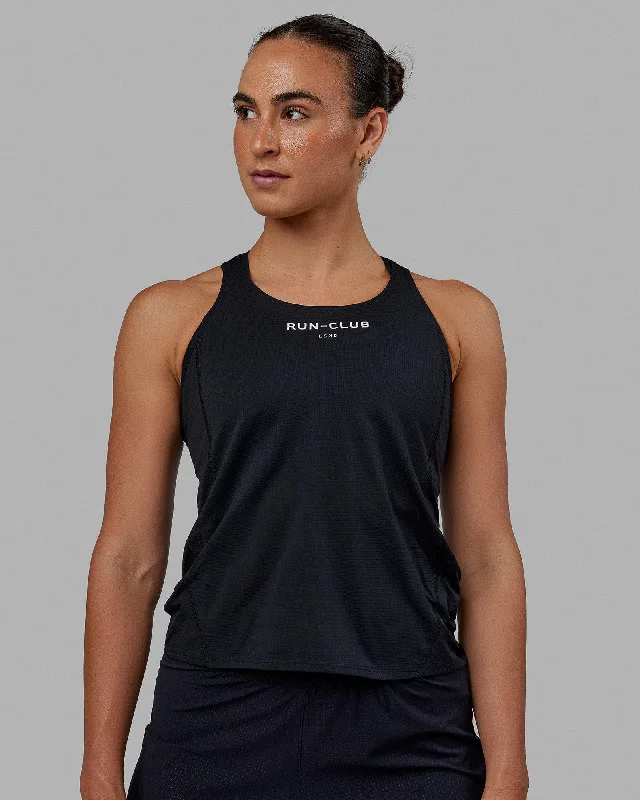 RUN–CLUB Performance Tank - Black-White white tank top