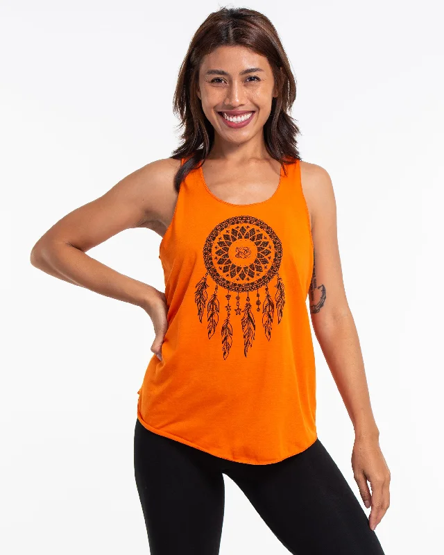 Womens Dreamcatcher Tank Top in Orange workout tank top