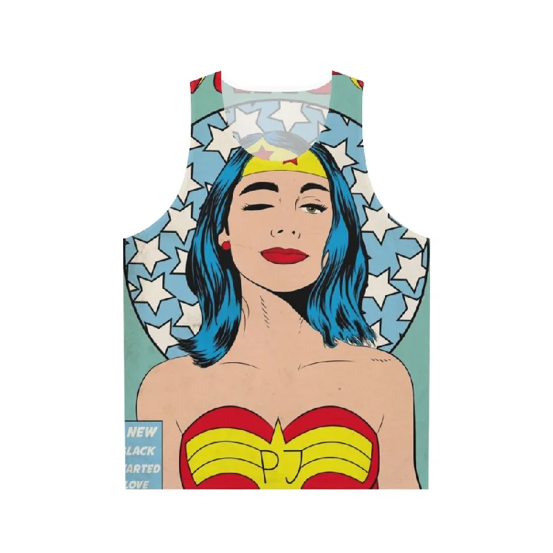 Superhero PJ Harvey Unisex Tank Top striped tank top