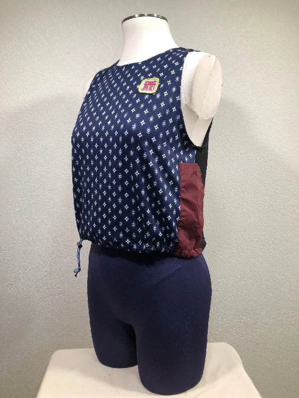 TANK 3B  Navy/Black Sizes L & XL cutout tank top