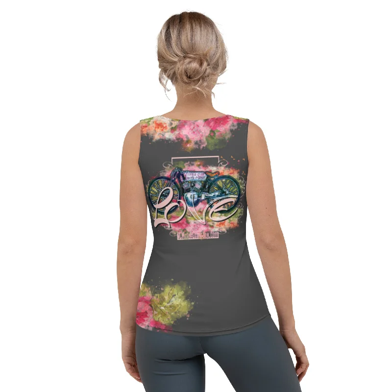 V-Twin Valentine Love Women's Tank Top one shoulder tank