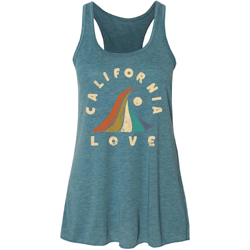 Wave California Love Flowy Tank metallic tank top
