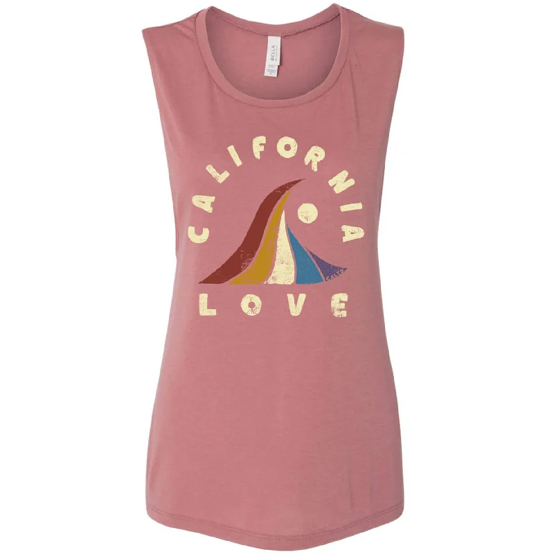 Wave California Love Muscle Tank coral tank top