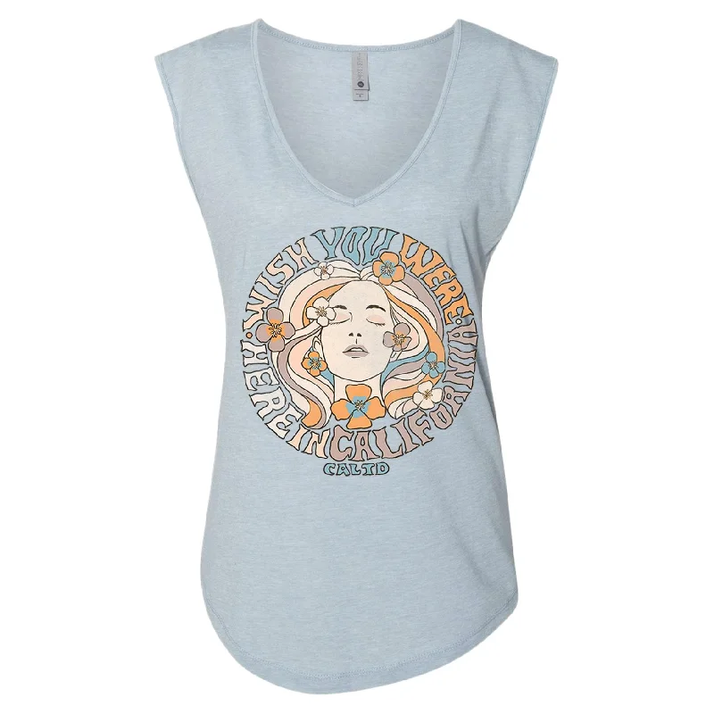 Wish Girl V-Neck Muscle Tank activewear tank top