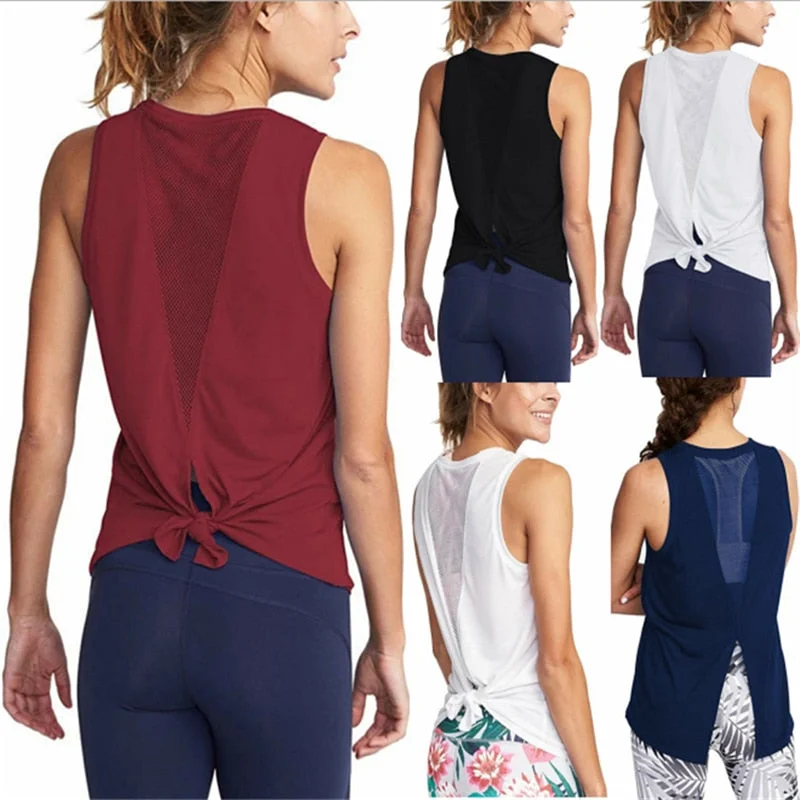 Women Gym Shirt Summer Yoga Tank Top Quick Dry Mesh Sport Vest Women Fitness Clothes Sleeveless Workout Shirt Running Sportswear high neck tank