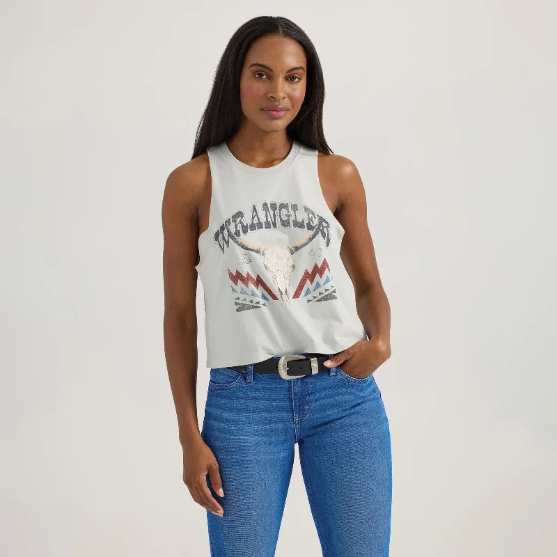 Wrangler Knit Festival Crop Tank v-neck tank top