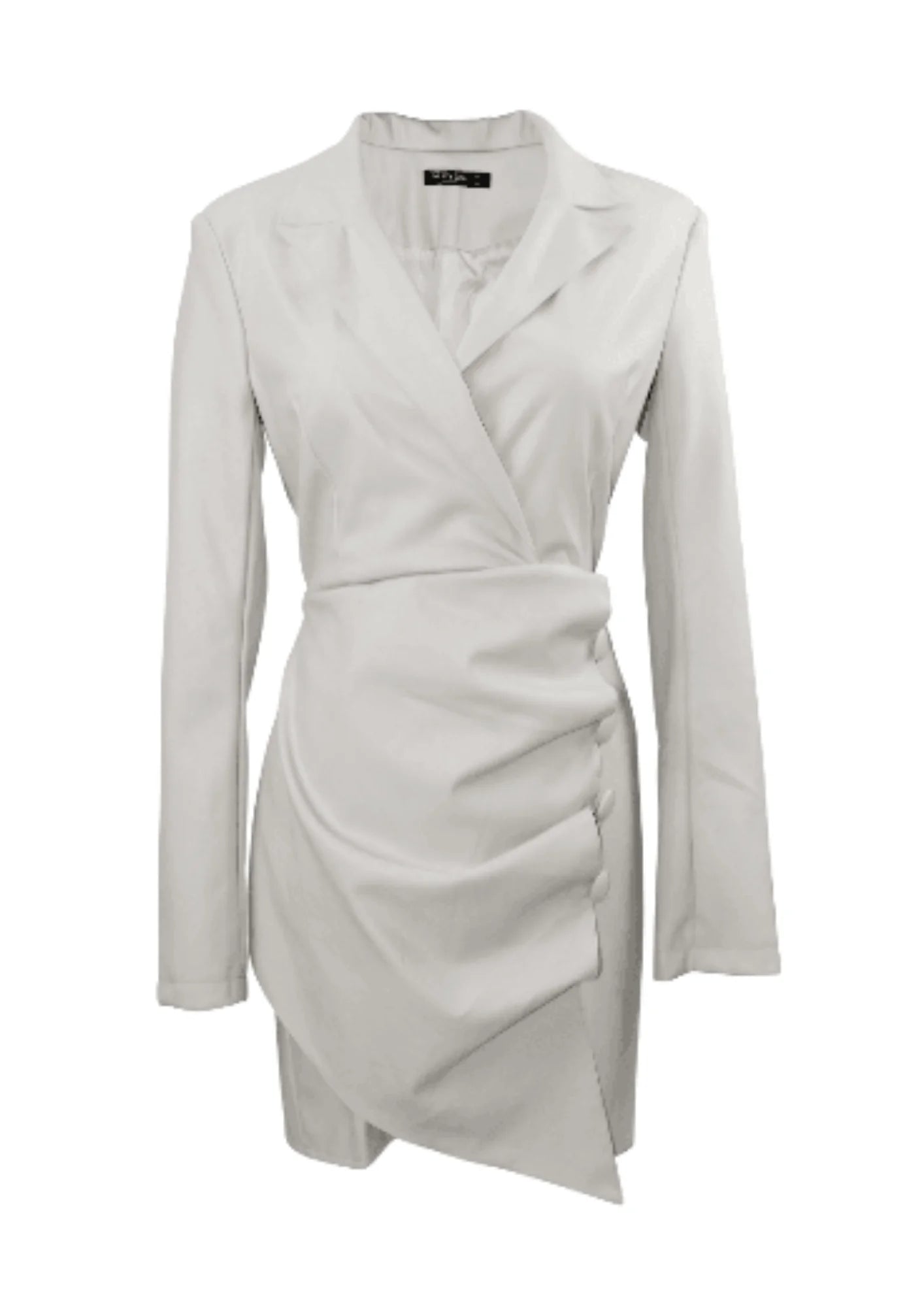 WHITE FAUX LEATHER BLAZER Linen Women's Suit