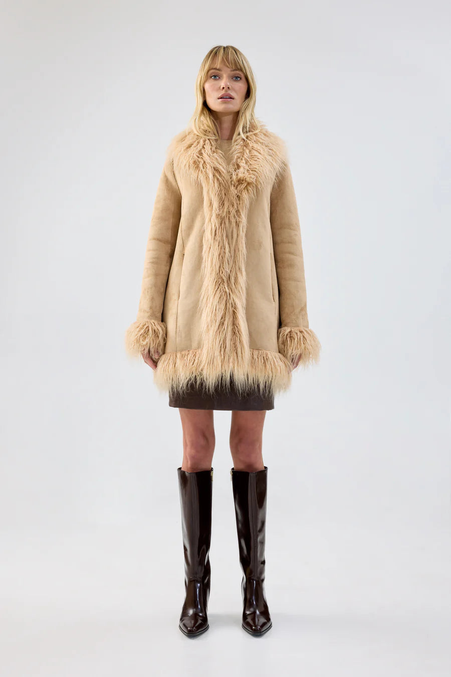 Avant Garde Coat | Taupe Boat Shawl Notched