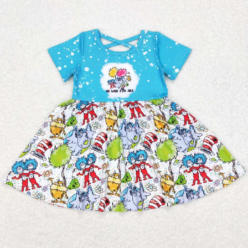 Baby Girls Dress Short Sleeve Knee Length Dresses empire Waist empire