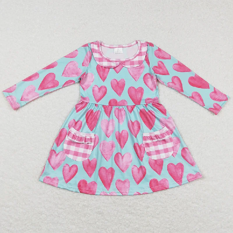 Baby Girls Dress Valentines Hearts Pockets Knee Length Dresses GLD0455 Tunics Sophisticated sleek