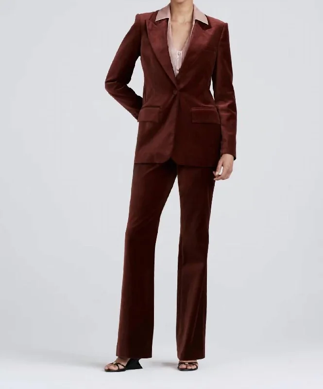 Balton Single Breasted Blazer In Mahogany Women's Patchwork Suit