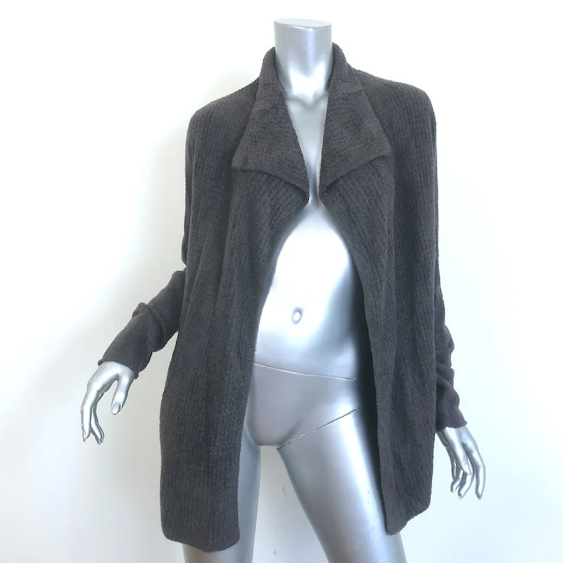 Barefoot Dreams CozyChic Lite Coastal Cardigan Carbon Gray Size Medium NEW Elegant Classic Vintage