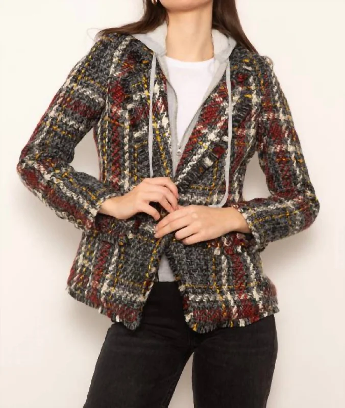 Barrett Frayed Tweed Dickie Blazer In Grey Multi Women's Print Jacket