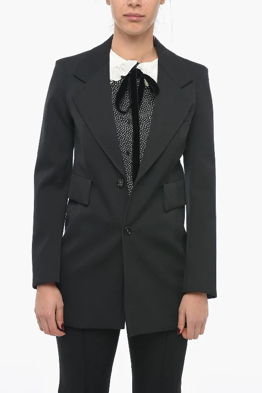 Bottega Veneta Stretch Wool Blazer With Curved Sleeves 40 Italian Size Women's Luxurious Suit