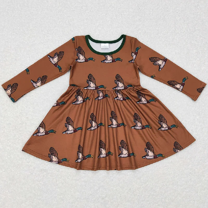 Boutique Baby Girls Dress Long Sleeve Twirl Dresses GLD0405 Tunics Silk luxurious