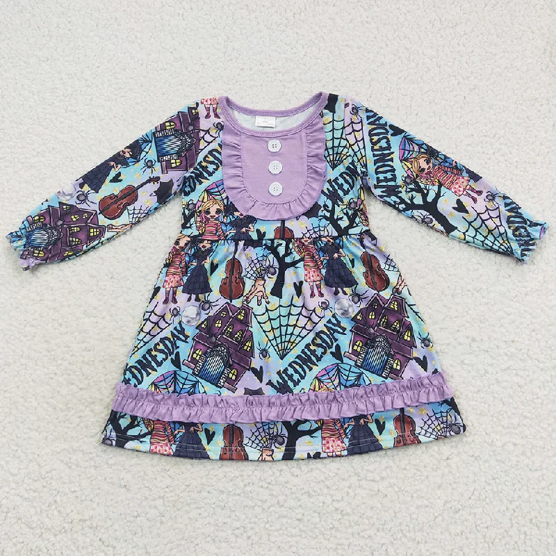 Boutique Girls Dress Long Sleeve Halloween Dresses GLD0329 Tunics Practical durable