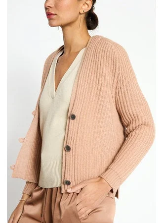Brochu Walker - Luca Cardigan in Miele Melange Chenille Blend Fleece Blend Nylon Blend