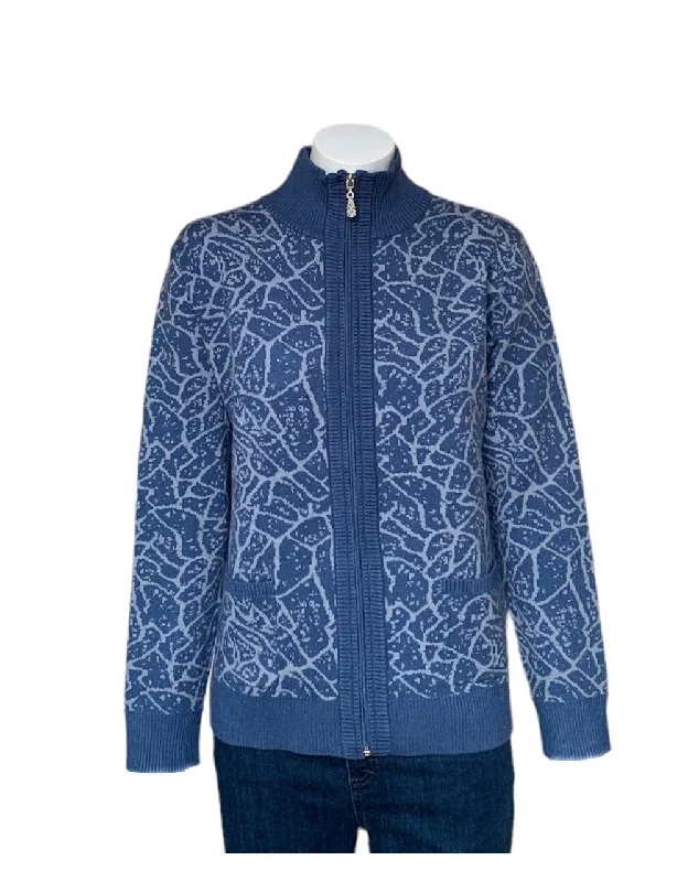 Zip cardigan with high collar and pockets Castle Dm120 5074 Wool Fabric Cashmere Fabric Tweed Fabric