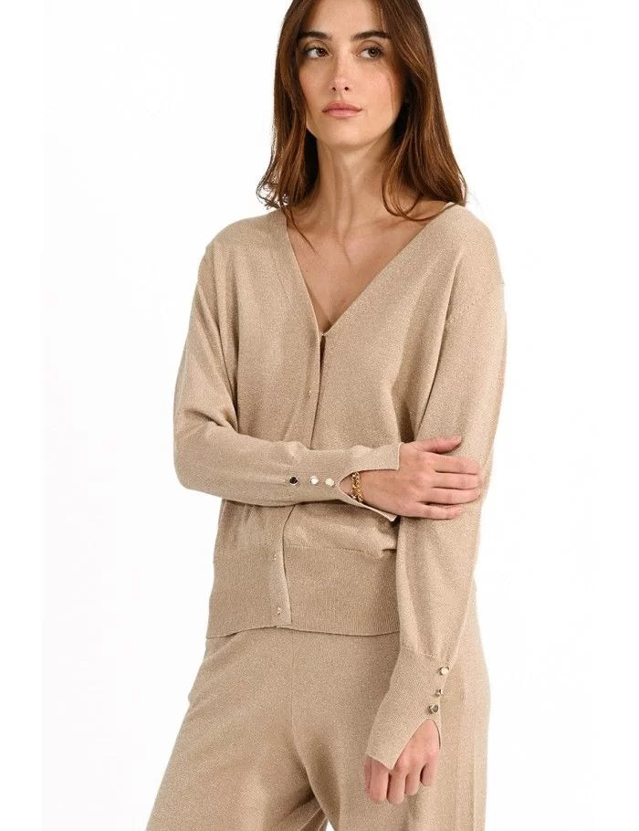 Casual Chic Cardigan Knit with Lurex Fleece Cardigan Nylon Polyester