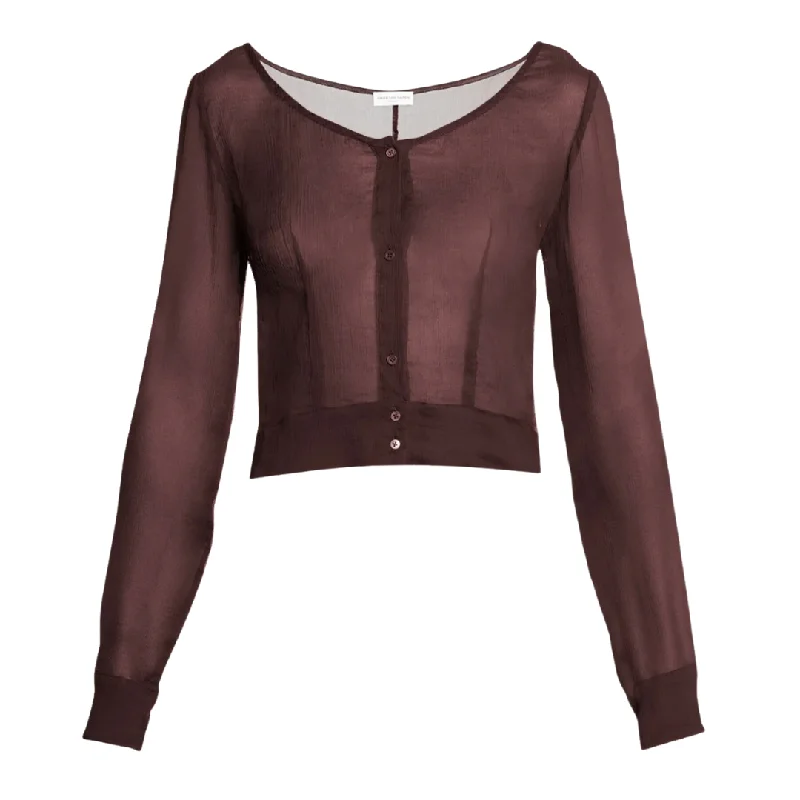 Charmy Sheer Cardigan Terry Terry Cloth Terry Knit