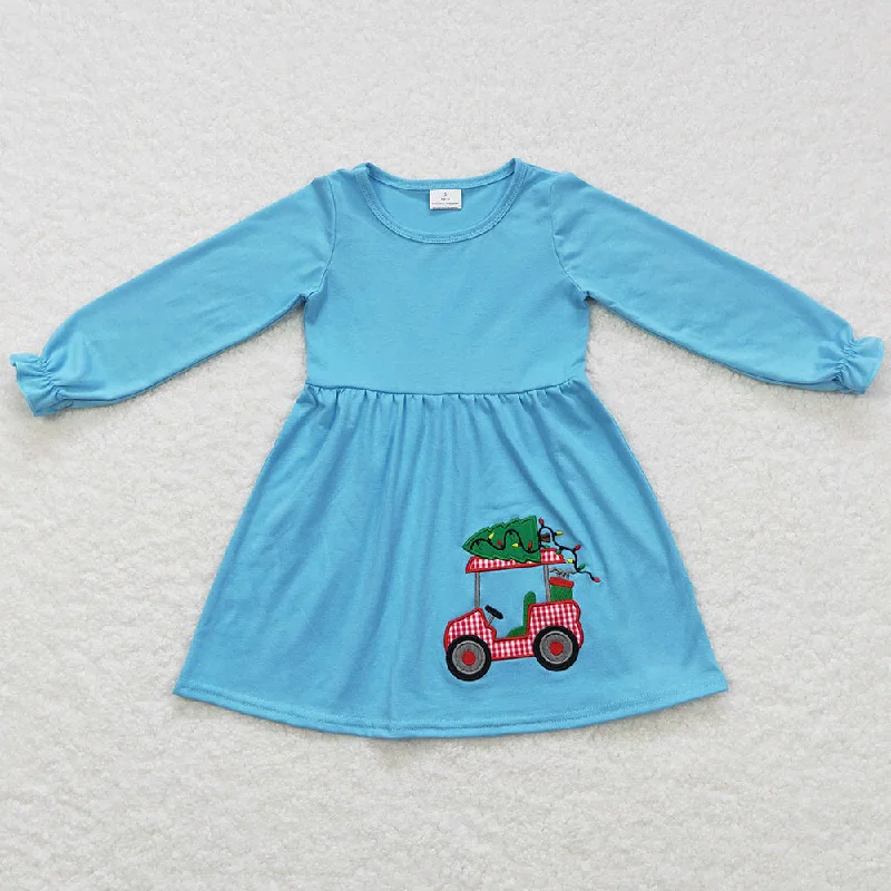 Christmas Baby Girls Dress Long Sleeve Embroidery Dresses GLD0391 Tunics Ceremony elegant