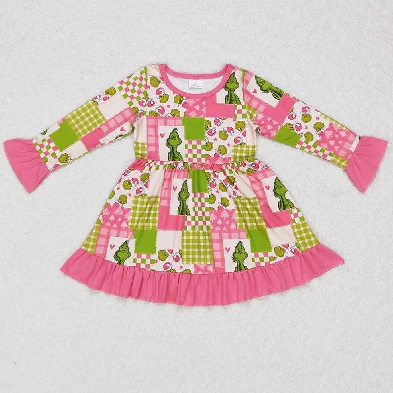 Christmas Kids Girls Dress Long Sleeve Fall Winter Dresses GLD0420 Tunics Fashionable trendy
