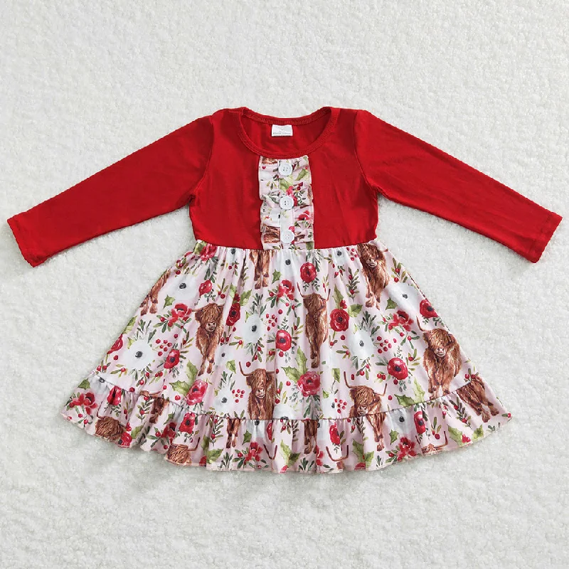 Cow Print Boutique Baby Girls Dresses GLD0322 Tunics Plaid country