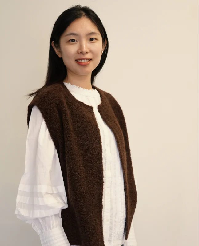 Des Petits Hauts Achille Bear Sleeveless Cardigan Zippered Front Buttoned Front Snap Front