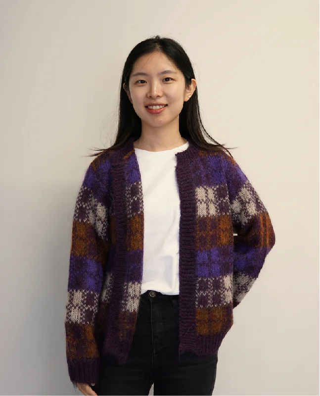 Des Petits Hauts Azelia Carreaux Tile Cardigan - UK8 Hooded Cardigan Collared Cardigan Shawl Collar