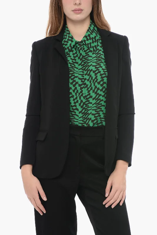 Edra Solid Color Open Front Blazer 38 Italian Size Women's Custom Jacket