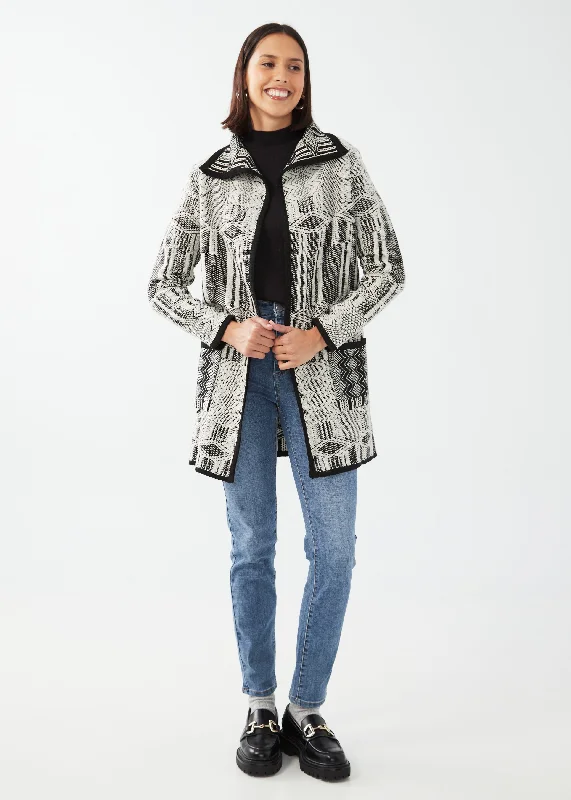 FDJ Jacquard Cardigan Terry Blend Velvet Blend Canvas Blend