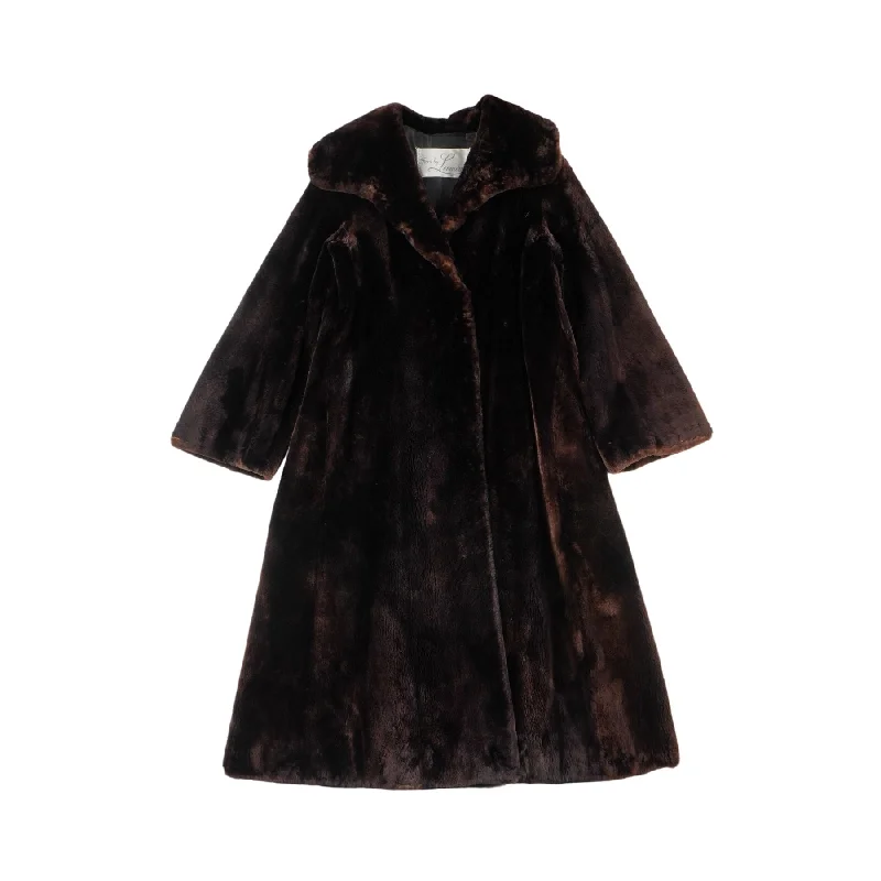 Furs by Leonard Vintage Fur Coat - Women's 2/4 Mesh Canvas Denim