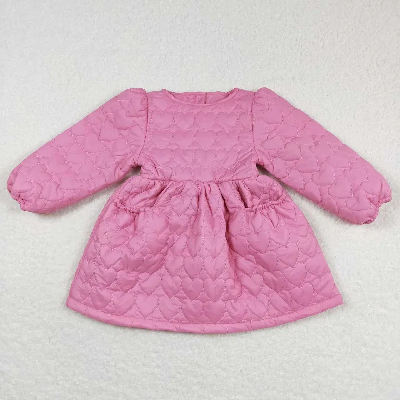 GLD0269 Love pink thin cotton long-sleeved dress Floral Print girly