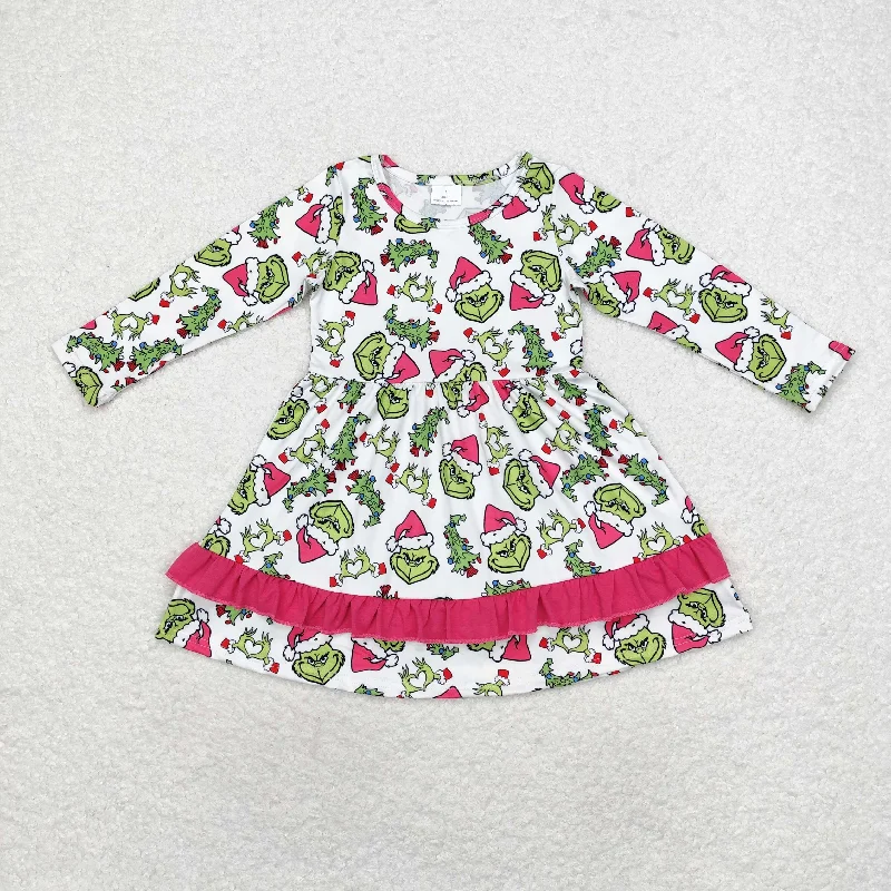 GLD0651 Christmas Tree rose red lace white long-sleeved dress A-Line Day Work