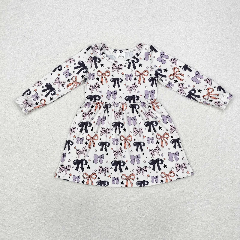 GLD0738 Bow pattern star long-sleeved dress Tunics Lace romantic